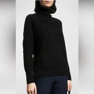 Vince Black Boiled Cashmere Turtleneck Sweater Size L NWOT
